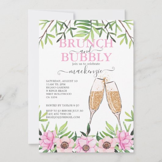 Brunch and Bubble Vrijgezellenfeest Personalized Kaart (Voorkant)