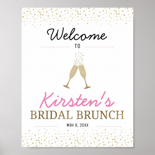 Brunch and Bubble Vrijgezellenfeest Welcome Poster (Voorkant)