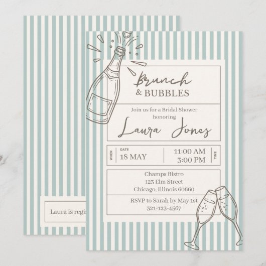 Brunch and Bubbles  Kaart (Voorkant / Achterkant)