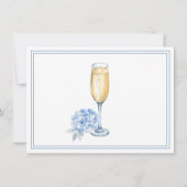 Brunch and Bubbly Bridal Shower Blue Champagne Pop Kaart (Achterkant)