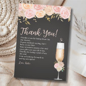 Brunch and Bubbly Bridal Shower Elegant Flowers Bedankkaart