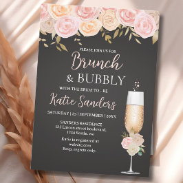 Brunch and Bubbly Bridal Shower Elegant Flowers Kaart