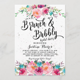 Brunch and bubbly Bridal Shower Invitation Kaart