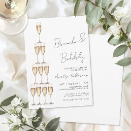Brunch And Bubbly Champagne Bridal Shower Kaart