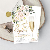 Brunch and Bubely Shower Invitation Gold Kaart