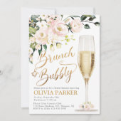 Brunch and Bubely Shower Invitation Gold Kaart (Voorkant)