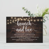 Brunch and Love, Rustic Vrijgezellenfeest Celebrat Kaart (Staand voorkant)