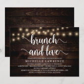 Brunch and Love, Rustic Vrijgezellenfeest Celebrat Kaart (Voorkant / Achterkant)