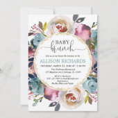 Brunch baby shower genderneutraal, blauwgroen bord kaart (Voorkant)