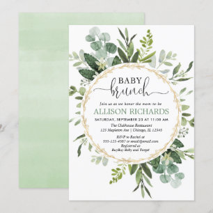 Brunch baby shower, geslachtsneutraal Eucalyptus Kaart