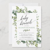 Brunch-baby shower geslachtsneutrale eucalyptus kaart (Voorkant)