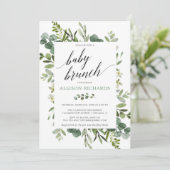 Brunch-baby shower geslachtsneutrale eucalyptus kaart (Staand voorkant)