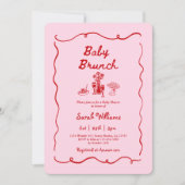 Brunch Baby Shower Girl Invitation Kaart (Voorkant)