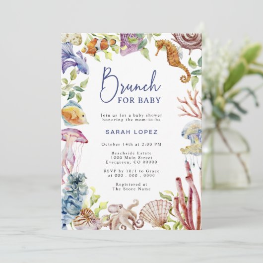 Brunch Baby shower Kaart (Staand voorkant)