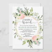Brunch baby shower meisje, Eucalyptus roze goud Kaart (Voorkant)