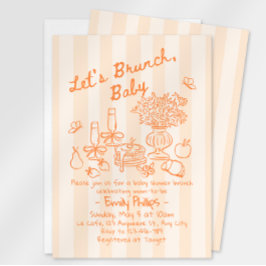 Brunch Baby Shower Uitnodiging | Oranje Strepen