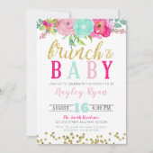 Brunch & Baby Summer Flowers Boho Gold Glitter Kaart (Voorkant)