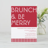 Brunch & Be Merry Green Red Kerstmis Brunch Kaart (Staand voorkant)