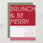 Brunch & Be Merry Green Red Kerstmis Brunch Kaart (Voorkant / Achterkant)