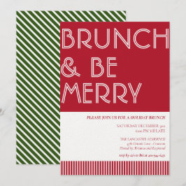 Brunch & Be Merry Green Red Kerstmis Brunch Kaart