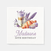 Brunch Birthday Waterverf Macarons and Croissant Servet (Voorkant)