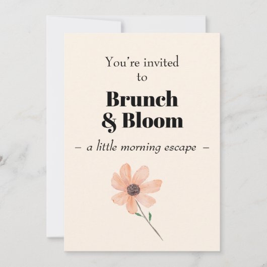 Brunch & Bloom  Invitation Kaart (Voorkant)