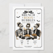 Brunch Boos & Bubbles Halloween Brunch Feestdagenkaart (Voorkant)
