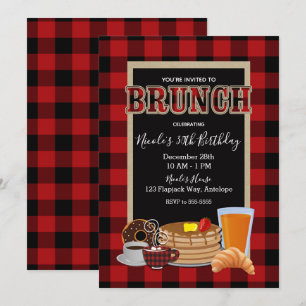 Brunch Breakfast Rustic Red Buffalo Pset Kaart