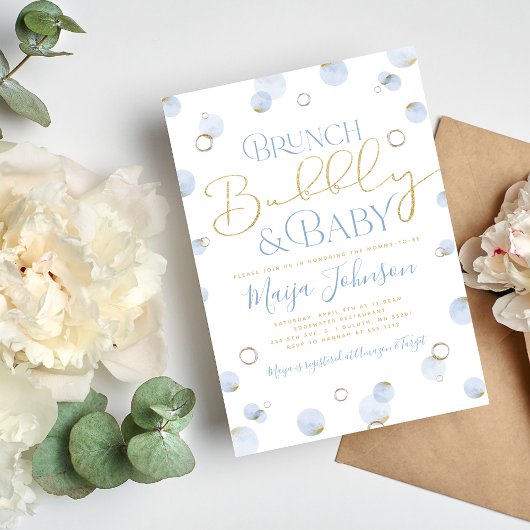 Brunch Bruisend en Baby Shower Uitnodiging
