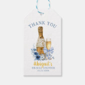 BRUNCH & BUBBEL Blauwe Bloemen Bruidsfeest Cadeaulabel (Voorkant)