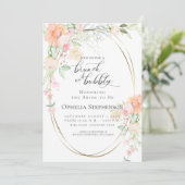 Brunch & bubbelbbel Coral Spring Flowers Kaart (Staand voorkant)