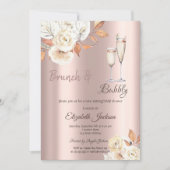 Brunch & Bubbels Herfstbloemen Bruidsdiner Kaart (Voorkant)