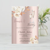 Brunch & Bubbels Herfstbloemen Bruidsdiner Kaart (Staand voorkant)