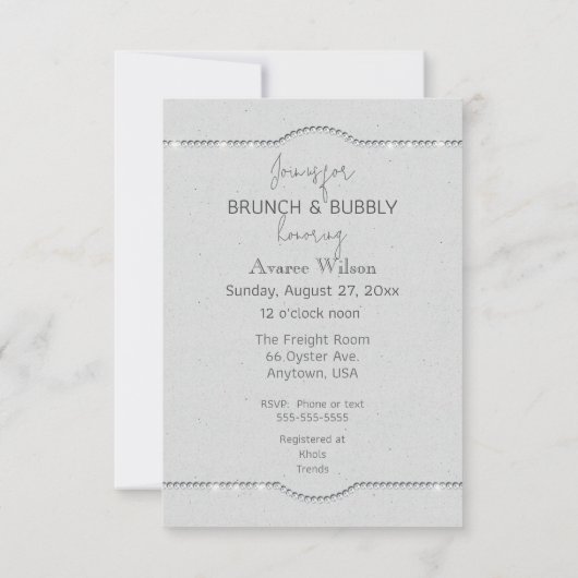 Brunch & bubbels met de bruid te zijn aankondiging (Achterkant)