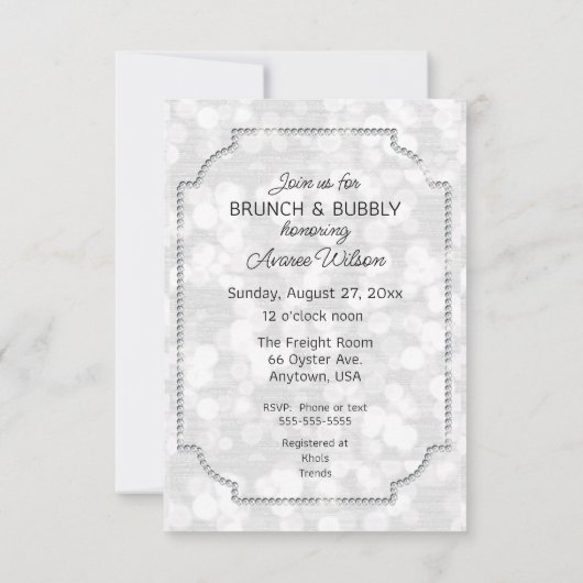 Brunch & bubbels met de bruid te zijn aankondiging (Achterkant)