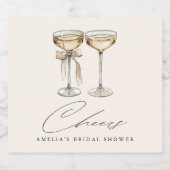 Brunch & Bubbels Waterverf Champagne Bruidsmeisjes Sparkling Wijnetiket (Enkel label)