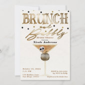 Brunch & Bubbels Wijn Gouden Halloween Bruidsfeest Kaart (Voorkant)