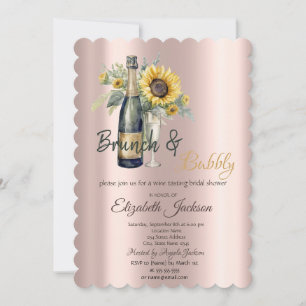 Brunch & Bubbels Zonnebloemen, Glazen Bruidsdouche Kaart