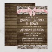 Brunch Bubble Barn Wood en Bows Baby shower Kaart (Voorkant / Achterkant)