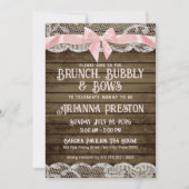 Brunch Bubble Barn Wood en Bows Baby shower Kaart (Voorkant)