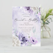 Brunch Bubble Birthday Waterverf Lila Poppy Kaart (Staand voorkant)