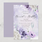 Brunch Bubble Birthday Waterverf Lila Poppy Kaart (Voorkant / Achterkant)