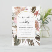 Brunch & Bubble Boho Burgundy Vrijgezellenfeest Kaart (Staand voorkant)