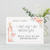 Brunch & Bubble Bridal Brunch Bridesmaid Kaart (Staand voorkant)