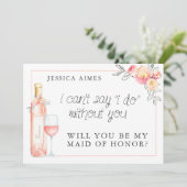Brunch & Bubble Bridal Brunch Maid of Honor Kaart (Staand voorkant)