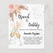 Brunch Bubble Bridal pampas budget uitnodiging Flyer (Voorkant)