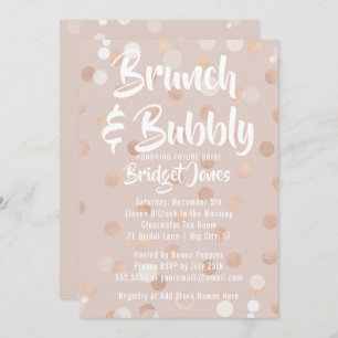 Brunch & Bubble Bridal Shower Invitation Confetti Kaart