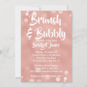 Brunch & Bubble Bridal Shower Invitation Roos Gold Kaart (Voorkant)