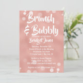 Brunch & Bubble Bridal Shower Invitation Roos Gold Kaart (Staand voorkant)