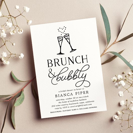 Brunch & Bubble | Bridal Shower-uitnodiging Kaart